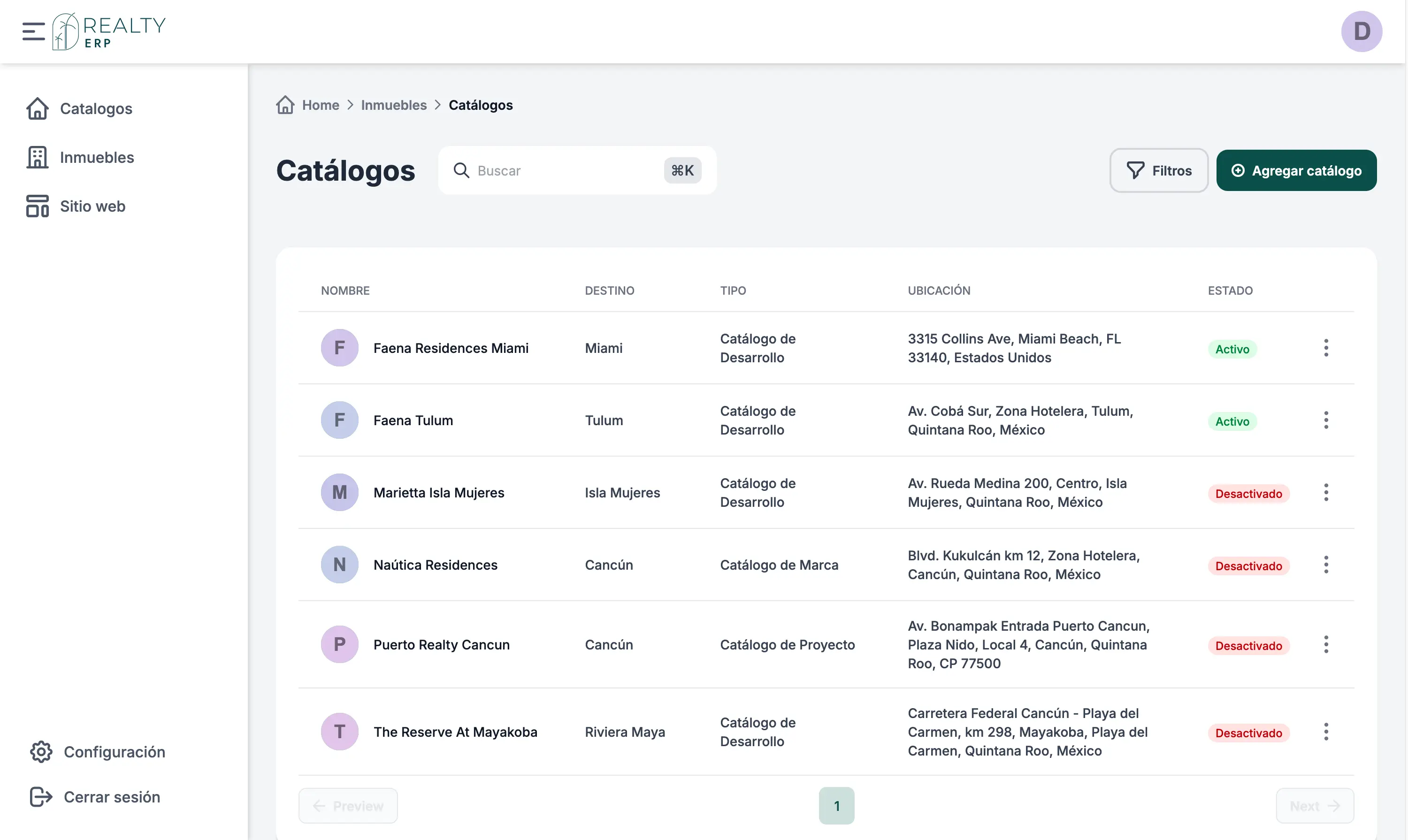 Screenshot de Realty ERP